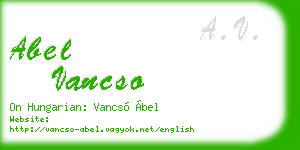 abel vancso business card