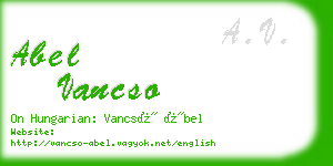 abel vancso business card